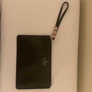 New Kate Spade black leather wristlet